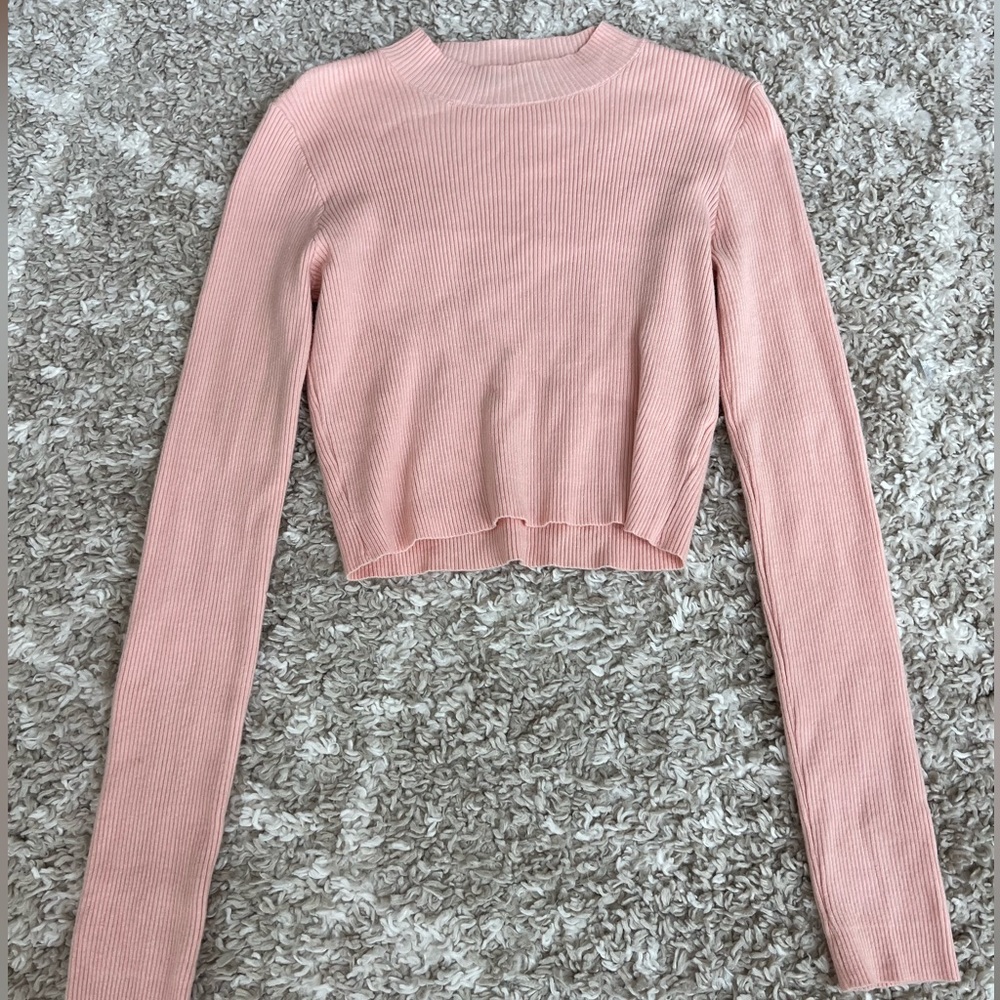 Brandy Melville Pink Mock Neck Top